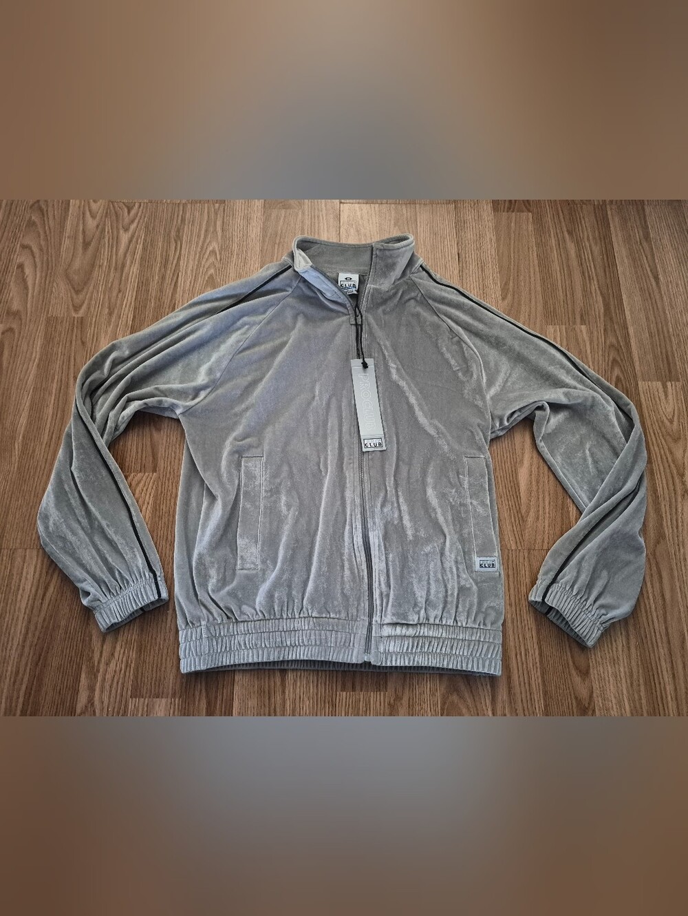 Pro Club Comfort Silver Color Velour Track Jacket